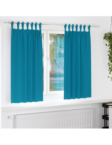 Tende Blackout con Anelli 2 pcs Turchese 175 x 140 cm