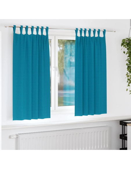 Tende Blackout con Anelli 2 pcs Turchese 175 x 140 cm