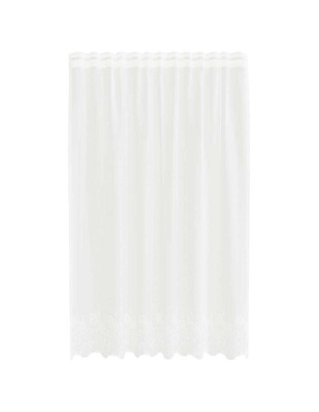 Tenda in Pizzo con tende Bianco 140 x 150 cm Poliestere