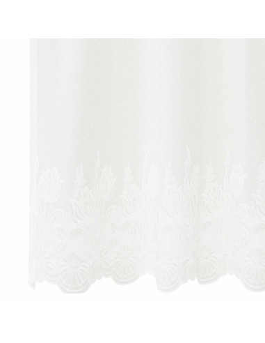 Tenda in Pizzo con tende Bianco 140 x 200 cm Poliestere