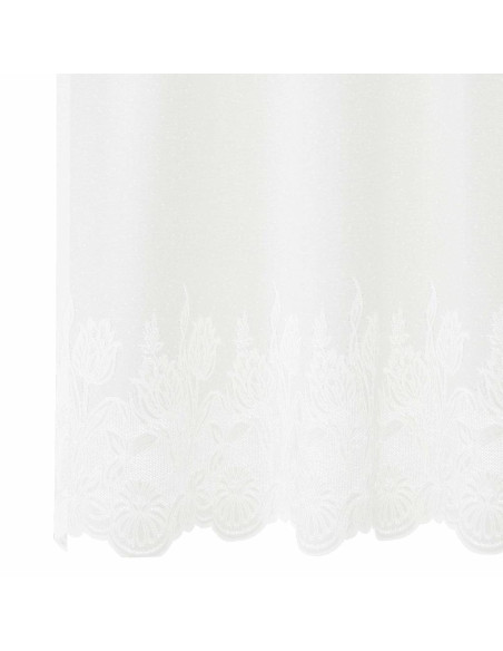 Tenda in Pizzo con tende Bianco 140 x 200 cm Poliestere