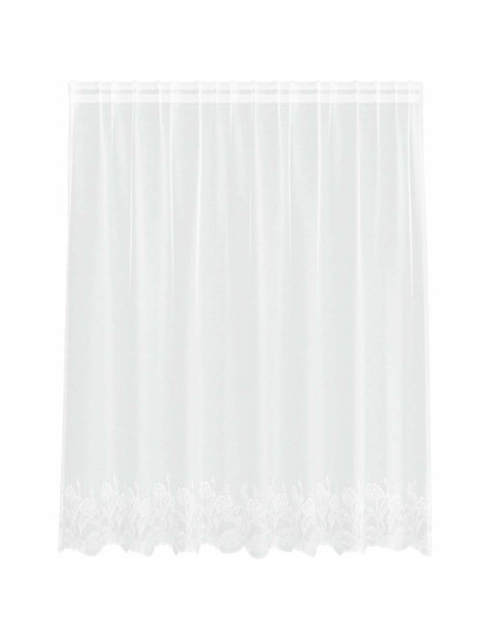 Tenda in Pizzo con tende Bianco 140 x 200 cm Poliestere