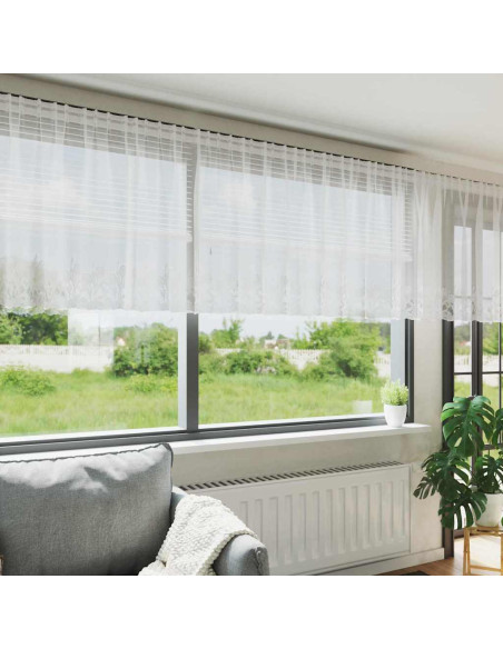 Tende con tende Floreale Bianco 400 x 120 cm Poliestere