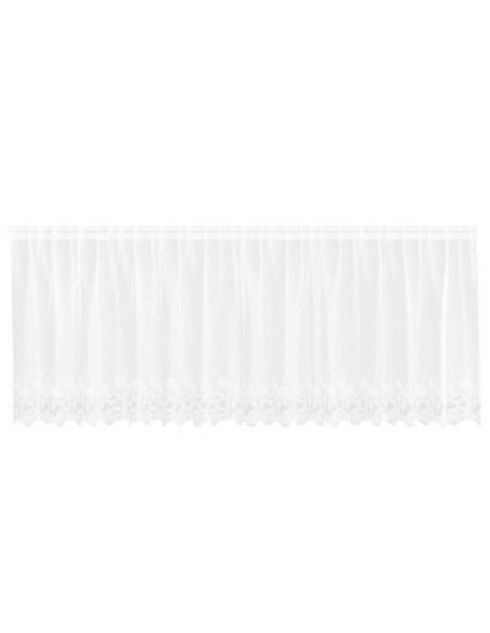 Tende con tende Floreale Bianco 400 x 120 cm Poliestere