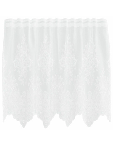 Tenda in Pizzo con tende Floreale Bianco 80 x 150 cm Poliestere