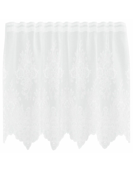 Tenda in Pizzo con tende Floreale Bianco 80 x 150 cm Poliestere
