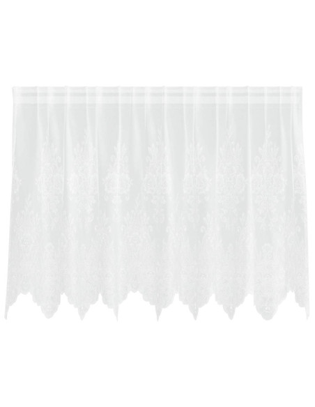 Tenda in Pizzo con tende Floreale Bianco 80 x 200 cm Poliestere