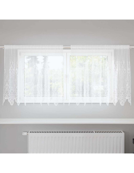 Tenda in Pizzo con tende Bianco 100 x 200 cm Poliestere