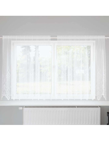 Tenda in Pizzo con tende Bianco 140 x 200 cm Poliestere