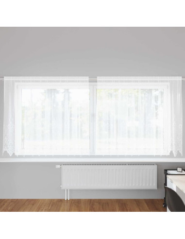 Tenda in Pizzo con tende Bianco 180 x 300 cm Poliestere