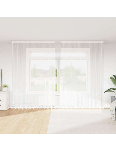 Tenda in Pizzo con tende Bianco 300 x 300 cm Poliestere