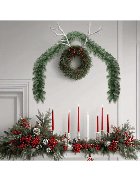 Ghirlanda di Natale 2 pcs Verde 20 m PVC