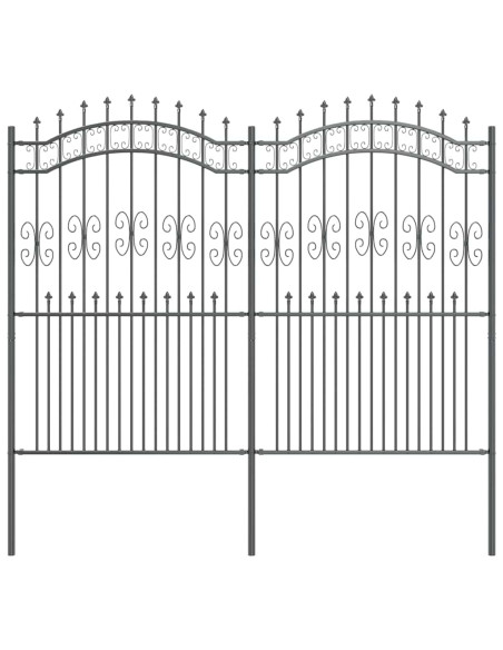 Recinzione da giardino Grigio 215 cm