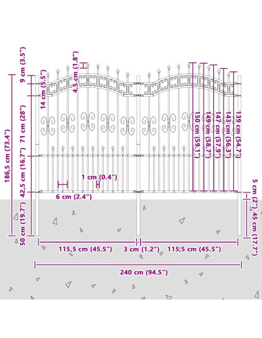 Recinzione per Giardino Bianco 240 x 202,5 cm