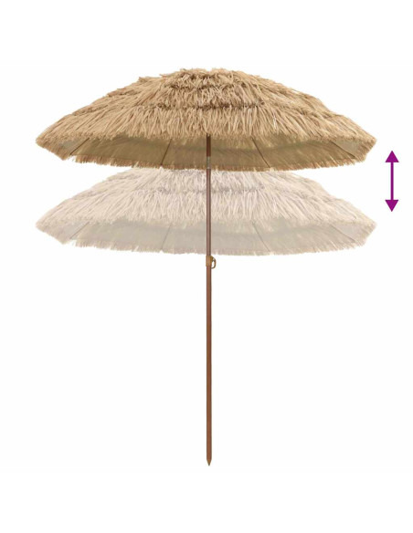 Ombrellone da Spiaggia Marrone Ø 160 x 196 cm Acciaio