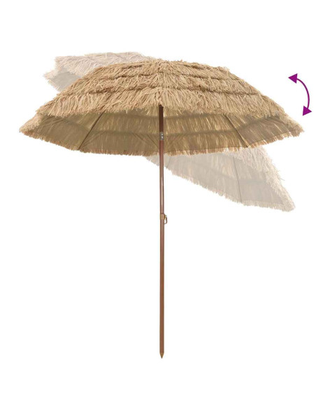 Ombrellone da Spiaggia Marrone Ø 206 x 209.5 cm Acciaio