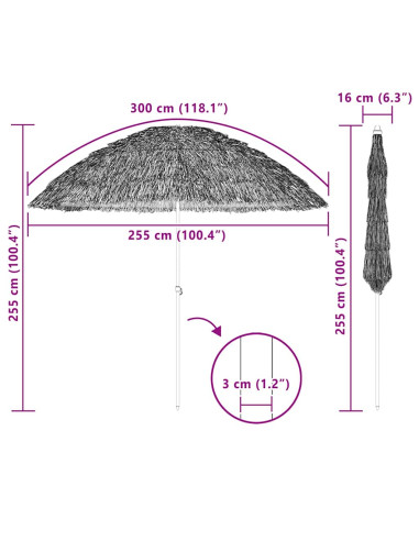 Ombrello da giardino Naturale 255 x 255 x 255 cm