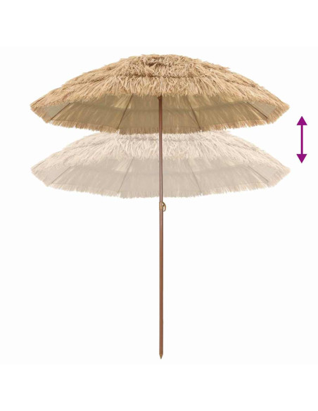 Ombrellone da Spiaggia Marrone Ø 160 x 196 cm Acciaio
