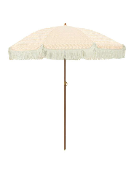 Ombrellone da Spiaggia Giallo e Bianco 160 x 160 x 196 cm