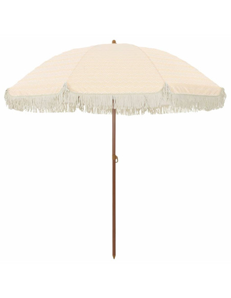 Ombrellone da Spiaggia Giallo e Bianco 205 x 205 x 210 cm