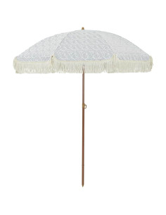 Ombrellone da Spiaggia Grigio e Bianco 160 x 160 x 196 cm 2