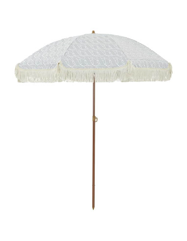 Ombrellone da Spiaggia Grigio e Bianco 160 x 160 x 196 cm