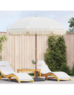 Ombrellone da Spiaggia Grigio e Bianco 205 x 205 x 210 cm 2