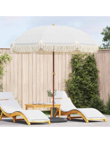 Ombrellone da Spiaggia Grigio e Bianco 205 x 205 x 210 cm