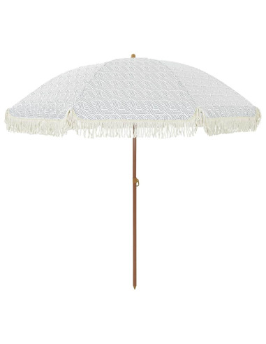 Ombrellone da Spiaggia Grigio e Bianco 205 x 205 x 210 cm