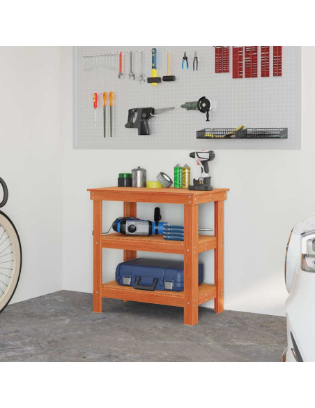 Banco da lavoro Marrone cerato 78,5 x 50 x 80 cm Pino massello