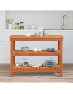 Banco da lavoro con lo scaffale Cera marrone 110,5 x 50 x 80 cm 2