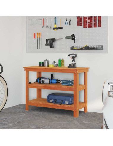 Banco da lavoro con lo scaffale Cera marrone 110,5 x 50 x 80 cm