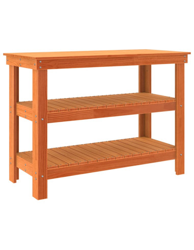 Banco da lavoro con lo scaffale Cera marrone 110,5 x 50 x 80 cm