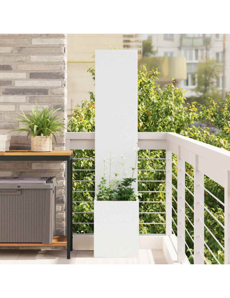 Vaso da Giardino con Pannello Decorativo Bianco 32 x 140 cm
