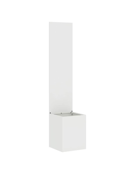 Vaso da Giardino con Pannello Decorativo Bianco 32 x 140 cm