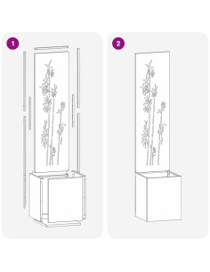 Schermo per privacy in giardino Floreale Bianco 32 x 140 cm 2