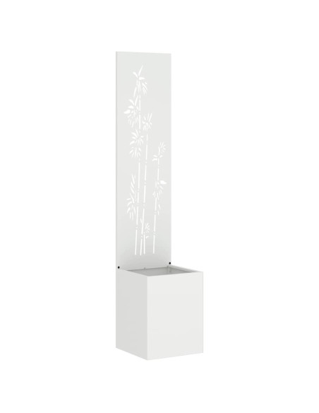 Vaso da Giardino con Pannello Decorativo Bianco 32 x 140 cm