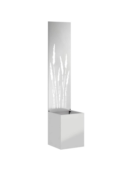 Vaso da Giardino con Pannello Decorativo Argento 32 x 140 cm