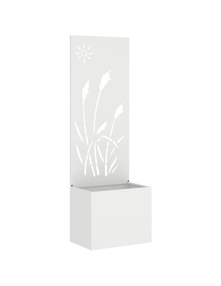 Vaso da Giardino con Pannello Decorativo Bianco 50 x 140 cm
