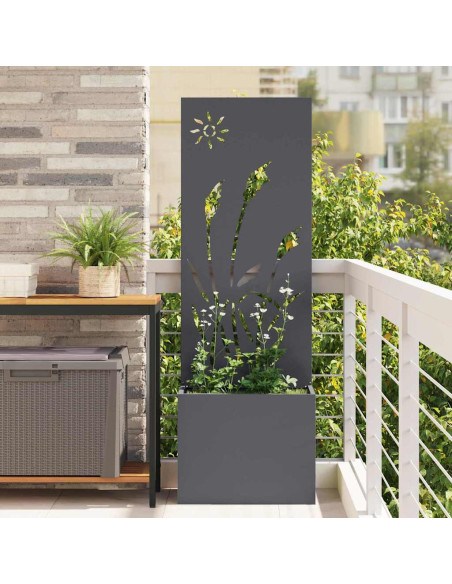 Vaso da Giardino con Pannello Decorativo Antracite 50 x 140 cm