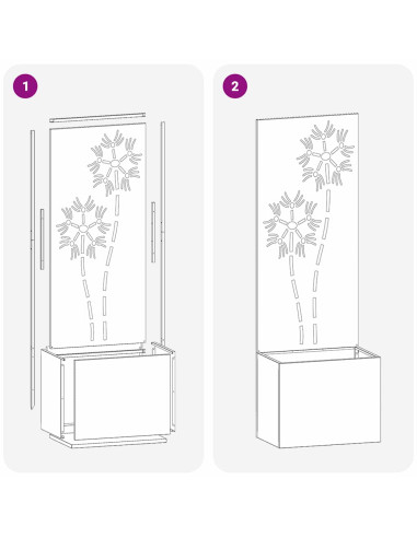 Schermo per privacy in giardino Floreale Argento 50 x 140 cm