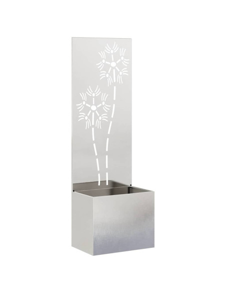 Vaso da Giardino con Pannello Decorativo Argento 50 x 140 cm