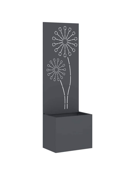Vaso da Giardino con Pannello Decorativo Antracite 50 x 140 cm