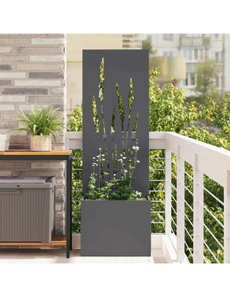 Vaso da Giardino con Pannello Decorativo Antracite 50 x 140 cm