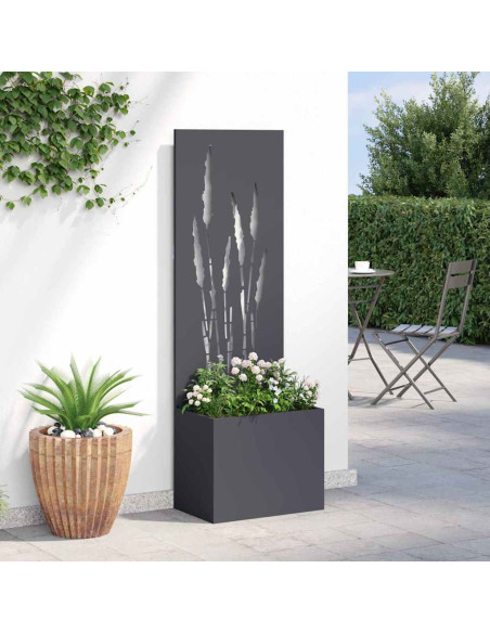 Vaso da Giardino con Pannello Decorativo Antracite 50 x 140 cm