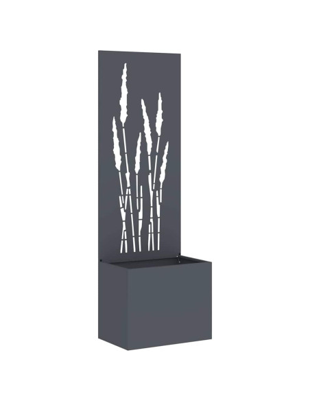 Vaso da Giardino con Pannello Decorativo Antracite 50 x 140 cm