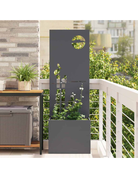 Vaso da Giardino con Pannello Decorativo Antracite 50 x 140 cm