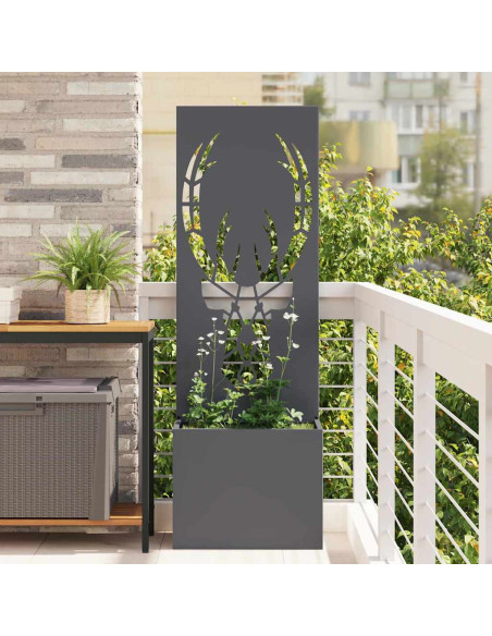 Vaso da Giardino con Pannello Decorativo Antracite 50 x 140 cm