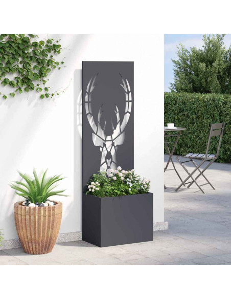 Vaso da Giardino con Pannello Decorativo Antracite 50 x 140 cm