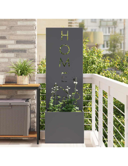 Vaso da Giardino con Pannello Decorativo Antracite 50 x 140 cm
